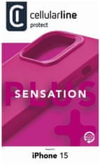 CellularLine Ochranný silikónový kryt Sensation Plus pre Apple iPhone 15, ružový (SENSPLUSIPH15P)
