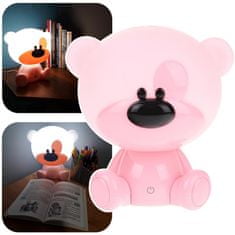 Nobo Kids Detská LED nočná lampa medvedíka - ružová