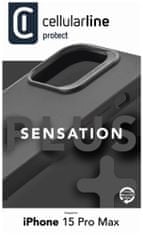 CellularLine Ochranný silikónový kryt Sensation pre Apple iPhone 15 Pro Max, čierny SENSPLUSIPH15PRMK