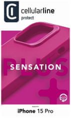 CellularLine Ochranný silikónový kryt Sensation Plus pre Apple iPhone 15 Pro, ružový (SENSPLUSIPH15PROP)
