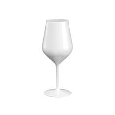 GOLD PLAST  Nerozbitný plastový pohár na víno 470ml, biely