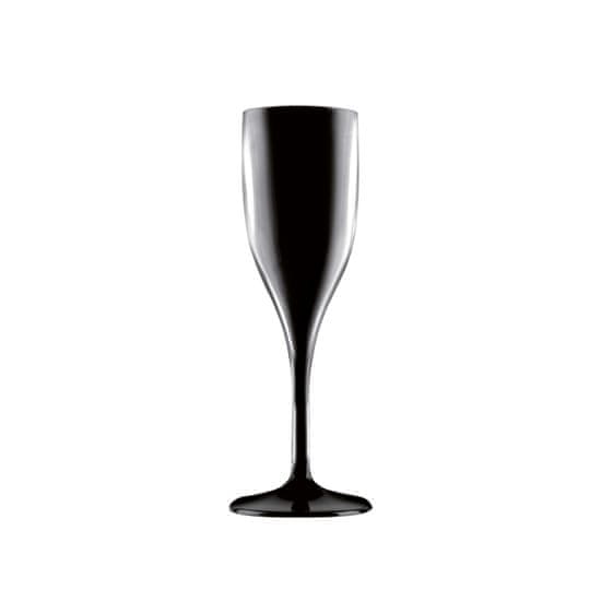 GOLD PLAST Plastový pohár na šampanské Flute 150ml - nerozbitný, čierny