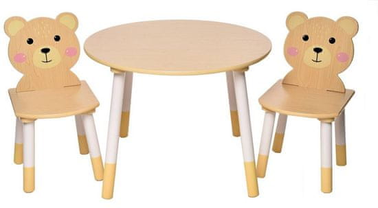 bHome Detský stôl so stoličkami Méďa