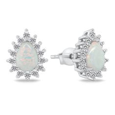 Brilio Silver Očarujúce set šperkov s opálmi SET244W (náušnice, prívesok)