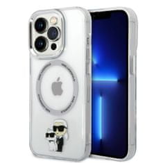 Karl Lagerfeld Zadný kryt IML Karl and Choupette NFT MagSafe pre iPhone 15 Pro Transparent