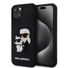 Karl Lagerfeld Zadný kryt 3D Rubber Karl and Choupette pre iPhone 15 Black