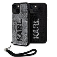 Karl Lagerfeld Zadný kryt Sequins Reversible pre iPhone 15 Black/Silver