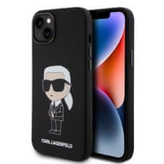 Karl Lagerfeld Zadný kryt Liquid Silicone Ikonik NFT pre iPhone 15 Plus Black