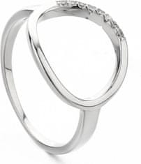 MOISS Elegantný strieborný prsteň so zirkónmi R0001901 (Obvod 48 mm)