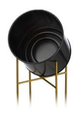 ModernHome Záhon moderný s vložkou 75 cm čierno-zlatý GLAM