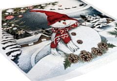 MONDO ITALIA Vianočný gobelínový obrus Snehuliak 90 x 90 cm