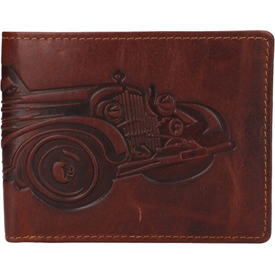 Lagen Pánska kožená peňaženka 19179/M BRN CAR