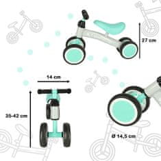 WOWO Fix Tiny Trike - Štvorkolesový Bežecký Bicykel v Mätovej Farbe