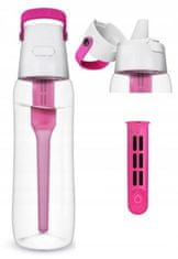 DAFI Pevná fľaša na vodu s filtrom ružová 0,7 l