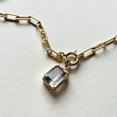 Decadorn Štýlový pozlátený náhrdelník s kremeňom Chunky