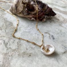 Decadorn Prekrásny pozlátený náhrdelník Perla a hviezda Sea