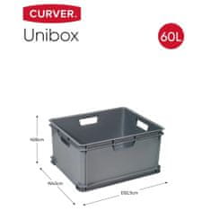 Petromila vidaXL Curver Úložný box Unibox L 60 l sivý