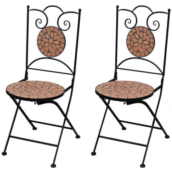 Vidaxl Skladacie záhradné stoličky 2 ks, keramika
