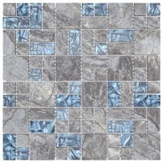 Vidaxl Mozaikové dlaždice 22 ks, sivo modré 30x30 cm, sklo
