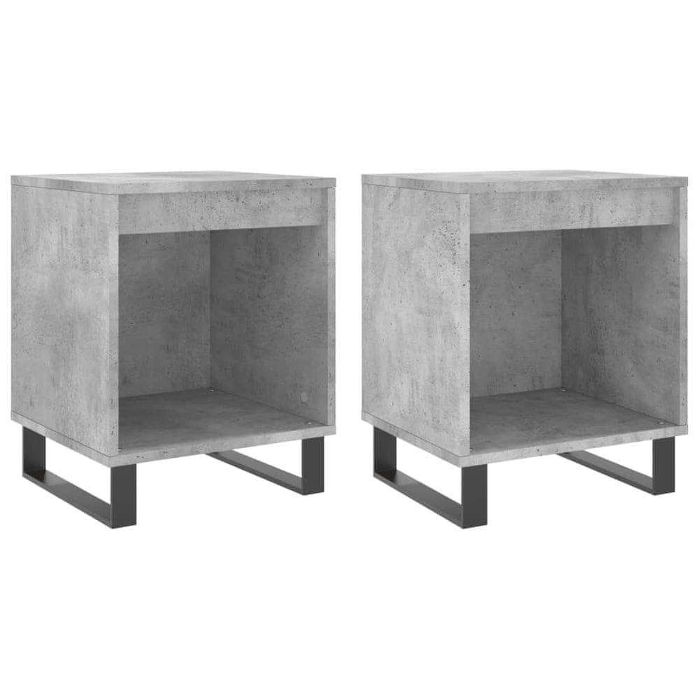 Vidaxl Nočné stolíky 2 ks betónové sivé 40x35x50 cm kompozitné drevo
