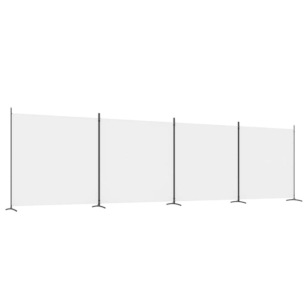 Vidaxl 4-panelový paraván biely 698x180 cm látkový