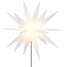 Vidaxl Vianočné svetlo so zemným hrotom LED skladacie biele 57 cm