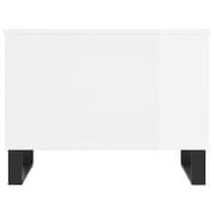 Vidaxl Konferenčný stolík lesklý biely 60x44,5x45 cm spracované drevo