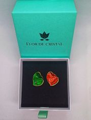 Flor de Cristal Náušnice Bélen- zelená - Náušnice s kryštálmi