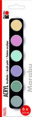 Marabu Sada akrylových pastelových farieb 6 x 3,5 ml