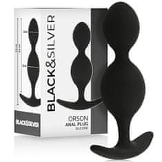 BLACK&SILVER Black and Silver Orson (9,5 cm), silikónové análne guľe