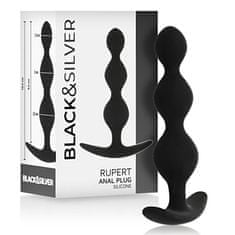 BLACK&SILVER Black and Silver Rupert (10,5 cm), silikónové análne guľe