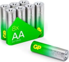 GP alkalická batéria 1,5V AA (LR6) Super 8ks blister (6+2 ZADARMO)