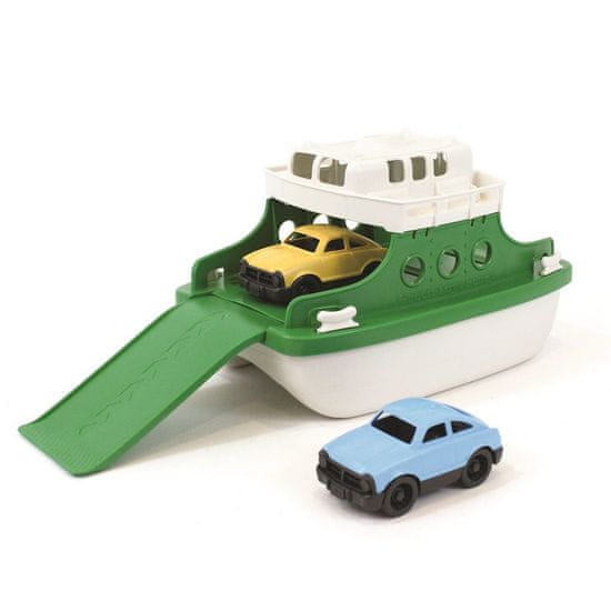 Green Toys Trajekt s autami zeleno - biely