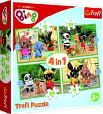 Trefl Puzzle 4in1 Bing's Happy Day 28,5x20,5 cm v rámčeku 28x28x6cm