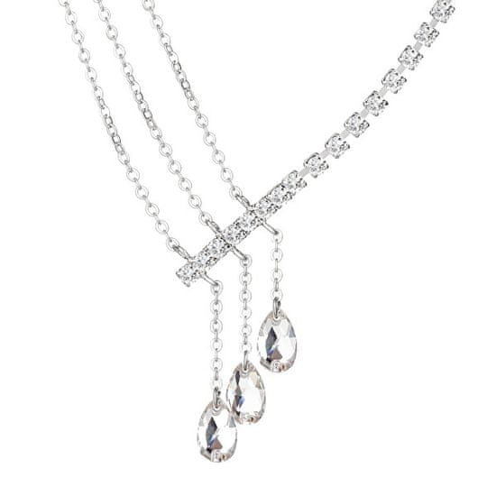 Preciosa Blyštivý štrasový náhrdelník Crystal Drop s českým krištáľom Preciosa 2318 00