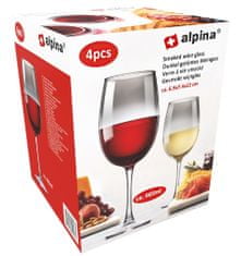 Alpina Poháre na víno - dymová 465ml 4ksED-224043