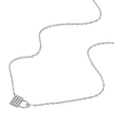 Fossil Výnimočný strieborný náhrdelník so zirkónmi JFS00624040 (retiazka, prívesok)