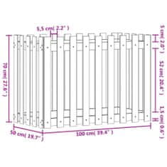 Vidaxl Vyvýšený záhon s dizajnom plotu 100x50x70 cm impregn. borovica