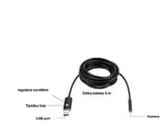 Kraft&Dele Inšpekčná kamera endoskopická USB 2.0, micro USB, USB-C KD10412