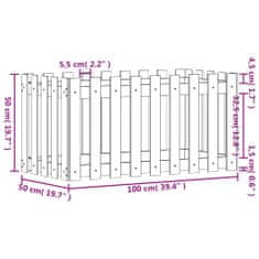 Vidaxl Vyvýšený záhon s dizajnom plotu 100x50x50 cm masívna borovica