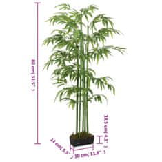Vidaxl Umelý bambusový strom 240 listov 80 cm zelený