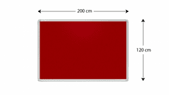 Allboards textilní nástěnka 200x120 cm (červená), TF2012CE