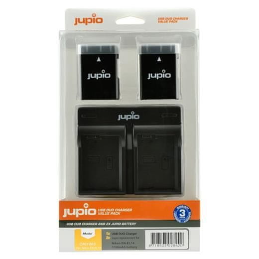 Jupio Set 2x EN-EL14(A) 1100mAh + USB duálna nabíjačka