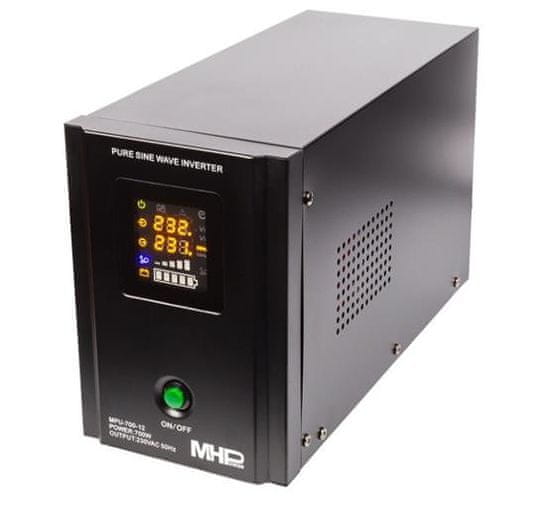 MHpower Napäťový menič MPU-700-12 12V/230V, 700W, funkcia UPS, čistý sínus