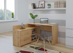 Topeshop Rohový písací stôl + komoda DANY ľavý dub artisan