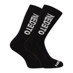 Nedeto 7PACK ponožky vysoké čierne (7NDTP001-brand) - veľkosť M