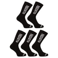 Nedeto 5PACK ponožky vysoké čierne (5NDTP001-brand) - veľkosť S