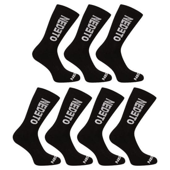 Nedeto 7PACK ponožky vysoké čierne (7NDTP001-brand)