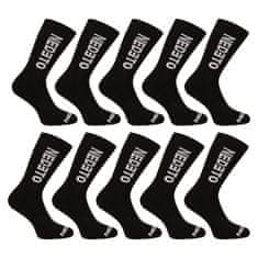 Nedeto 10PACK ponožky vysoké čierne (10NDTP001-brand) - veľkosť M