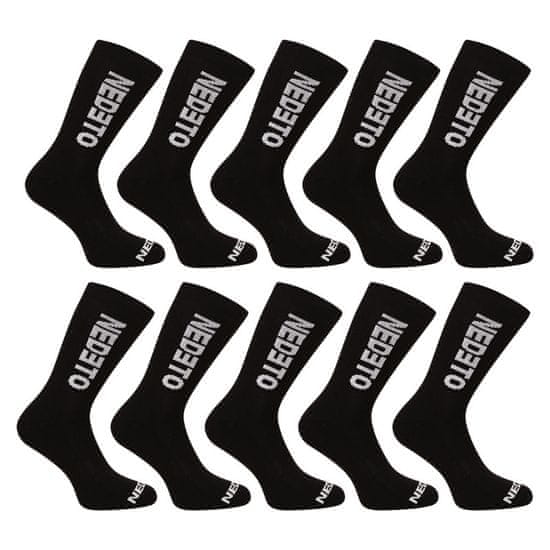 Nedeto 10PACK ponožky vysoké čierne (10NDTP001-brand)